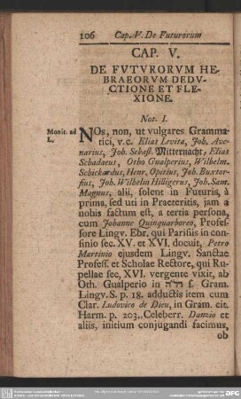 Cap. V, De Futurorum Hebraeorum Deductione Et Flexione