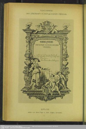 Concurrenz des Dresdner Kunstgewerbevereins. Diplom