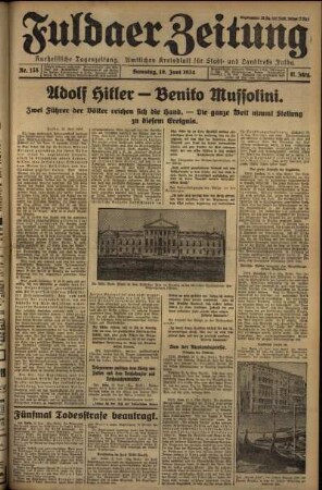 Ausgabe vom Samstag, den 16. Juni 1934.