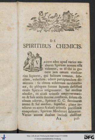 De Spiritibus Chemicis.