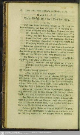 Kapitel III. Vom Abschlusse der Hausmiethe