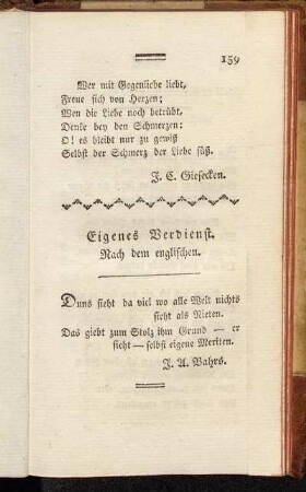 Eigenes Verdienst.