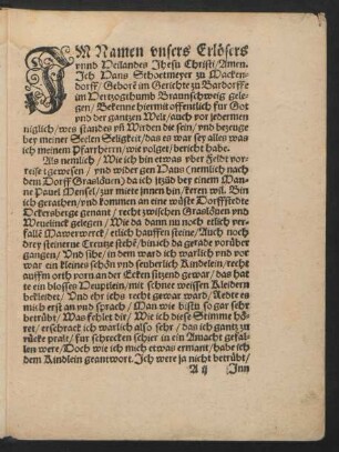 Im Namen unsers Erlösers unnd Heilandes Jhesu Christi/ Amen. Ich Hans Sthoetmeyer zu Mackendorff ...