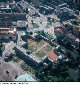 Zwinger : Blick über Zwinger, Postplatz, Wallstraße und Marienstraße