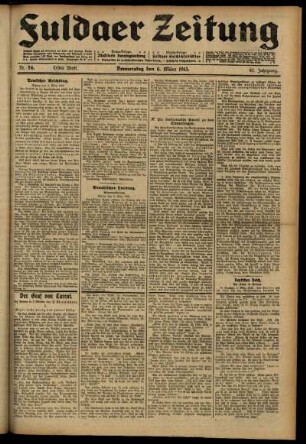 Erste Ausgabe vom Donnerstag, den 06. März 1913.