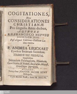 1: Complectens Januarium, Februarium, Martium