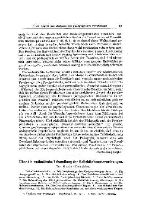 Über die methodische Behandlung der Beliebtheitsuntersuchungen