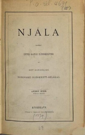 Njála : udgivne efter gamle håndskrifter, 2,1