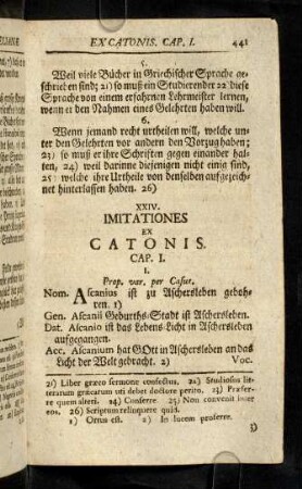 441-465, XXIV. Imitationis Ex Catonis.