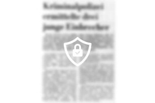 Kriminalpolizei ermittelte drei junge Einbrecher