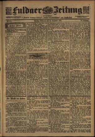 Erste Ausgabe vom Mittwoch, den 24. Dezember 1902.