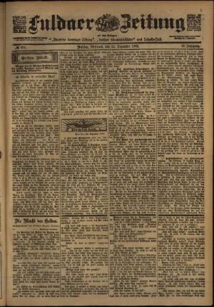 Erste Ausgabe vom Mittwoch, den 24. Dezember 1902.