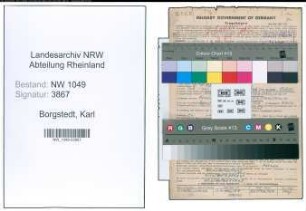 Entnazifizierung Karl Borgstedt , geb. 03.04.1890 (Finanzbeamter)