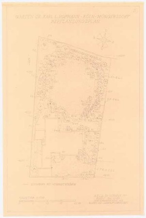 Garten Hopmann, Köln: Bepflanzungsplan 1:100