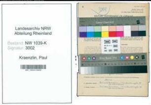 Entnazifizierung Paul Kraenzlin , geb. 15.02.1911 (Zahnarzt)