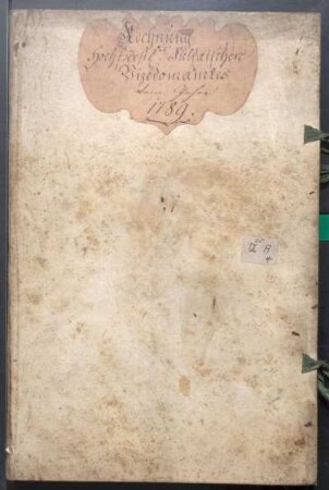 Rechnungen des Hochfürstlich Fuldaischen Vicedom-Amts; 3 Akten (1787 - 1789)