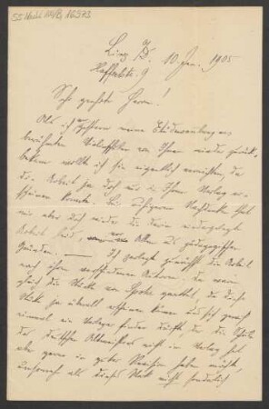 Brief an B. Schott's Söhne : 10.01.1905