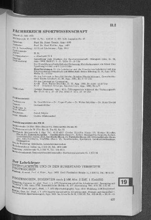 Fachbereich Sportwissenschaft