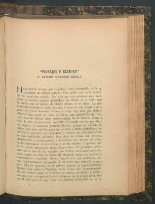 "Paisajes y elegías" de Arturo Marasso Rocca