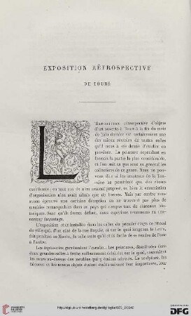 2. Pér. 8.1873: Exposition rétrospective de Tours, [1]