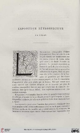 2. Pér. 8.1873: Exposition rétrospective de Tours, [1]
