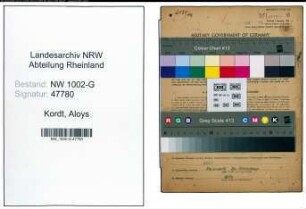 Entnazifizierung Aloys Kordt, geb. 20.09.1905 (Schreiner)