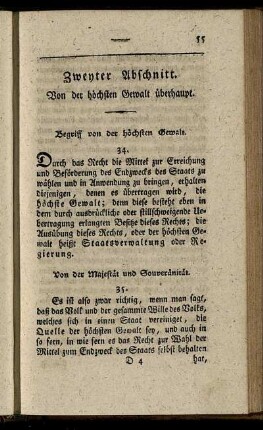 Zweyter Abschnitt. Von der höchsten Gewalt überhaupt.