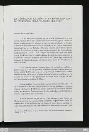 La Généalogie En Grèce Et En Turquie En Tant Qu'Expression De La Politique De L'État
