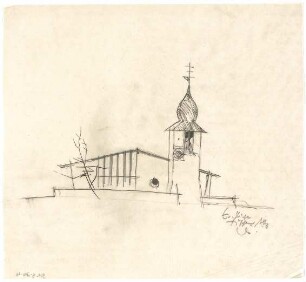 Gsaenger, Gustav; Fischen / Allgäu (Bayern); Ev. Kirche zum Guten Hirten, Pfarrhaus - Studie