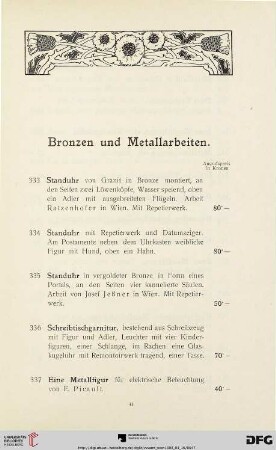 Bronzen und Metallarbeiten (Nr. 333-375)