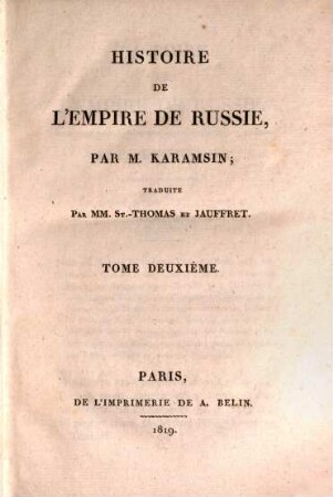 Histoire de l'empire de Russie, 2 (1819)