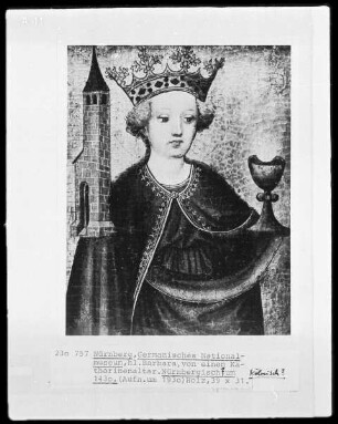 Teile eines Katharinenaltars — Die heilige Barbara