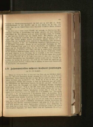 § 9. Zusammentreffen mehrerer strafbarer Handlungen.