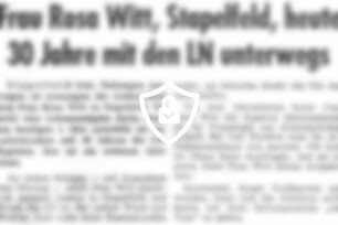 Frau [Name maskiert] Stapelfeld, heute 30 Jahre mit [Name maskiert] unterwegs