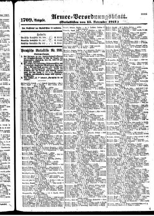 1709. Ausgabe. Donnerstag, 15. November 1917