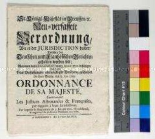 Verordnung von Friedrich Wilhelm I. König in Preußen über die Zusammenarbeit zwischen preußischen und französischen Gerichten