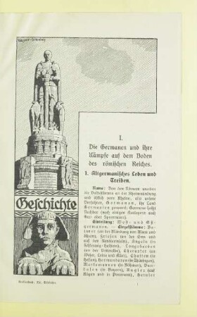I. Die Germanen und ihre Kämpfe auf dem Boden des römischen Reiches
