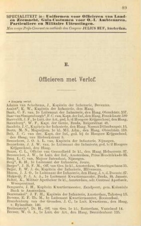 E. Officieren met verlof