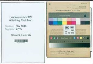 Entnazifizierung Heinrich Gervers , geb. 05.10.1891 (Landwirt)