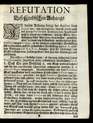 Refutation Deß Krebsischen Anhangs