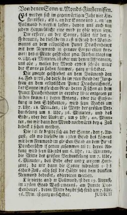 Von denen Sonn- u. Monds-Finsternissen.