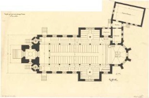Schmidt, Heinrich von; Darmstadt; Neue Ev. Kirche - Grundriss