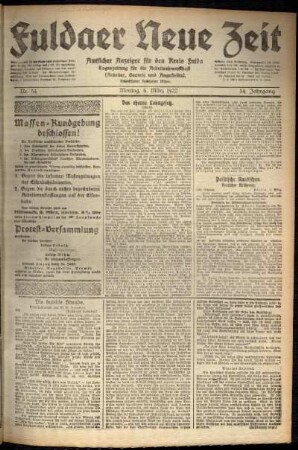 Ausgabe vom Montag, den 06. März 1922.