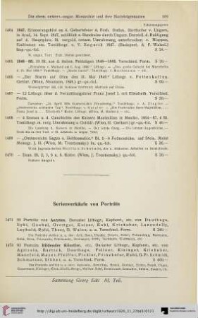 Serienverkäufe von Porträts (Nr. 1471-1483)