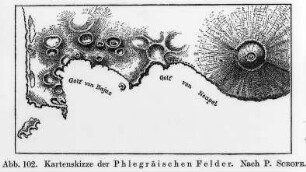 Vulkangruppe der Phlegräischen Felder, Kartenskizze (P. Scrope) : Geologie | Vulkanismus | Arealeruptionen