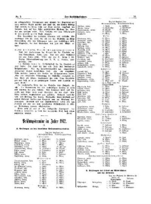 Prüfungstermine im Jahre 1912