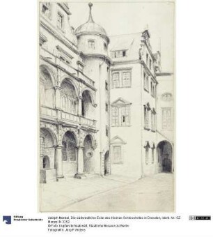 Die südwestliche Ecke des Kleinen Schlosshofes in Dresden