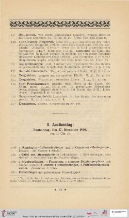 II. Auctionstag: Donnerstag, den 17. December 1896 (Nr. 158 - 308)