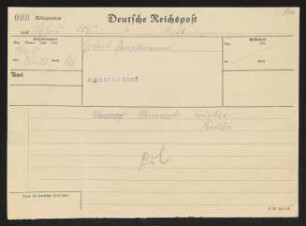 Brief von Hermann Georg Fiedler an Gerhart Hauptmann