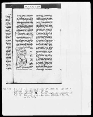 Augustinus, Kommentar zu den Psalmen 101-150 — Initiale B (enedic anima), Folio 10 verso